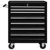 Trólei de oficina para ferramentas com 7 gavetas preto - Image 3
