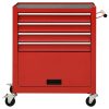 Trólei de ferramentas com 4 gavetas aço vermelho - Image 3