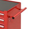 Trólei de ferramentas com 4 gavetas aço vermelho - Image 5