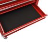 Trólei de ferramentas com 4 gavetas aço vermelho - Image 6