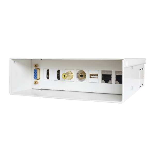 AISENS CAJA CONEXIONES VGA+2XHDMI+JACK3.5+RCA+1XUSB+2XRJ45 CAT.6A STP BLANCO