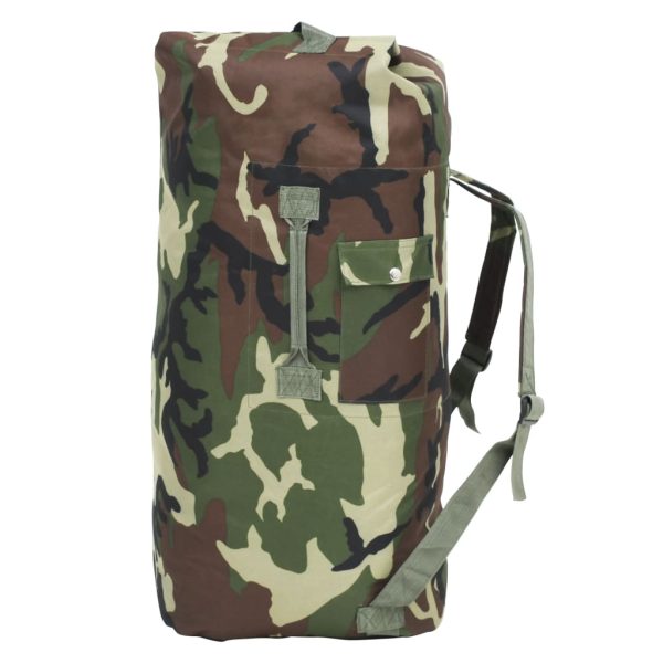 Saco de pano estilo militar 85 L camuflagem