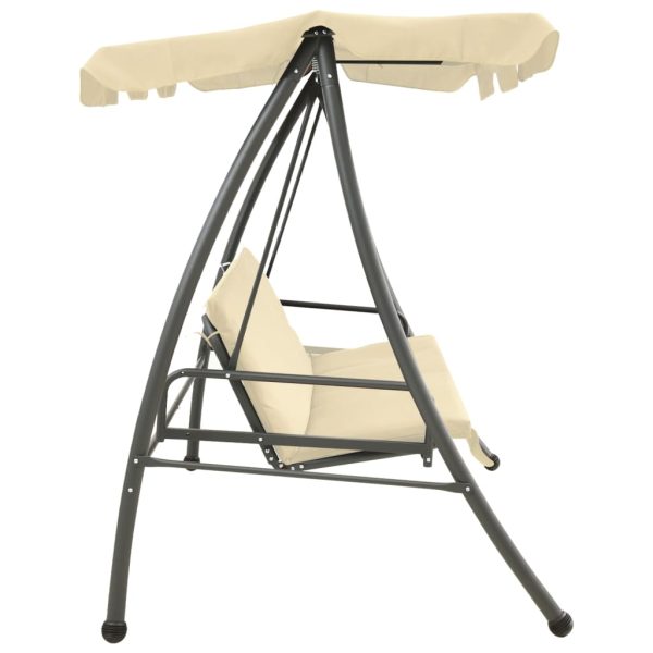 Baloiço de jardim com toldo branco areia - Image 4