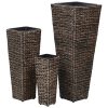 Vasos/floreiras 3 pcs jacinto de água castanho-escuro - Image 3