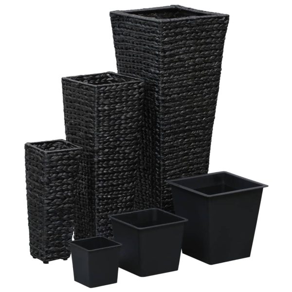 Vasos/floreiras 3 pcs jacinto de água preto - Image 2
