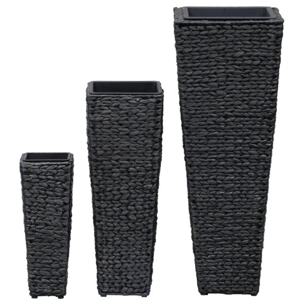 Vasos/floreiras 3 pcs jacinto de água preto - Image 3