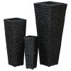 Vasos/floreiras 3 pcs jacinto de água preto - Image 4