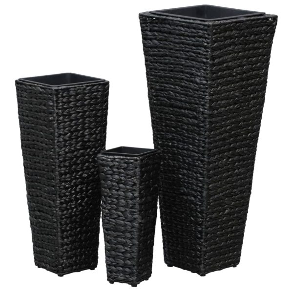 Vasos/floreiras 3 pcs jacinto de água preto - Image 4