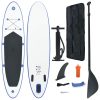 Prancha de paddle SUP insuflável azul e branco