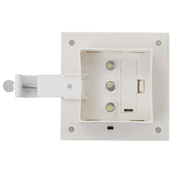 Candeeiro de exterior solar LED 12 pcs branco quadrado 12 cm - Image 7