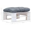 Otomano de paletes com almofadão cinzento madeira branco - Image 3