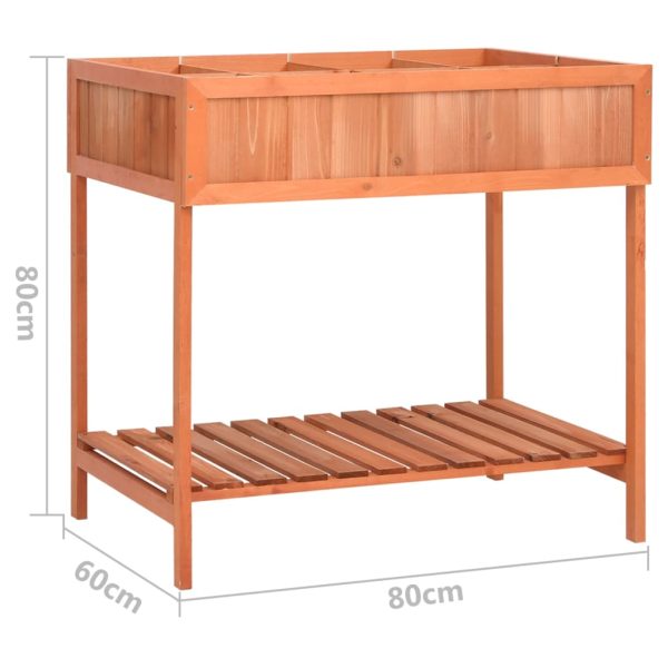 vidaXl Floreira para ervas aromáticas 80x60x80 cm abeto maciço - Image 6