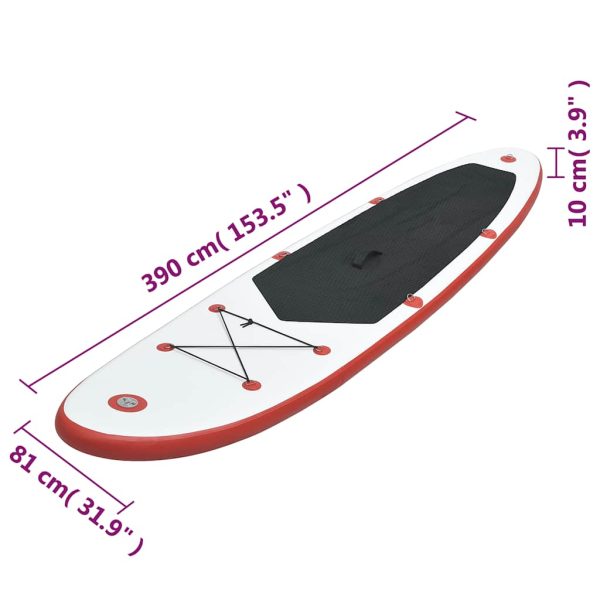 Prancha de paddle SUP insuflável vermelho e branco - Image 8