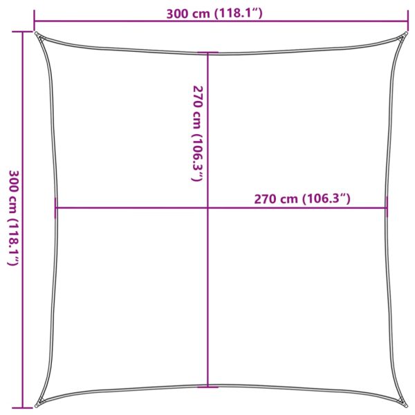 Para-sol estilo vela 160 g/m² 3x3 m PEAD cor creme - Image 9