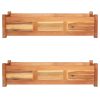 Canteiro elevado de jardim 2 pcs 100x30x25 cm madeira de acácia