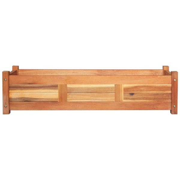 Canteiro elevado de jardim 2 pcs 100x30x25 cm madeira de acácia - Image 3