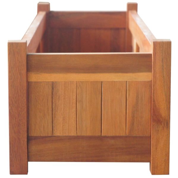 Canteiro elevado de jardim 2 pcs 100x30x25 cm madeira de acácia - Image 5