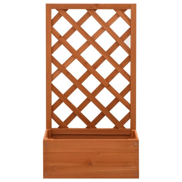 Vaso com treliça para jardim 50x25x90 cm abeto maciço laranja - Image 2