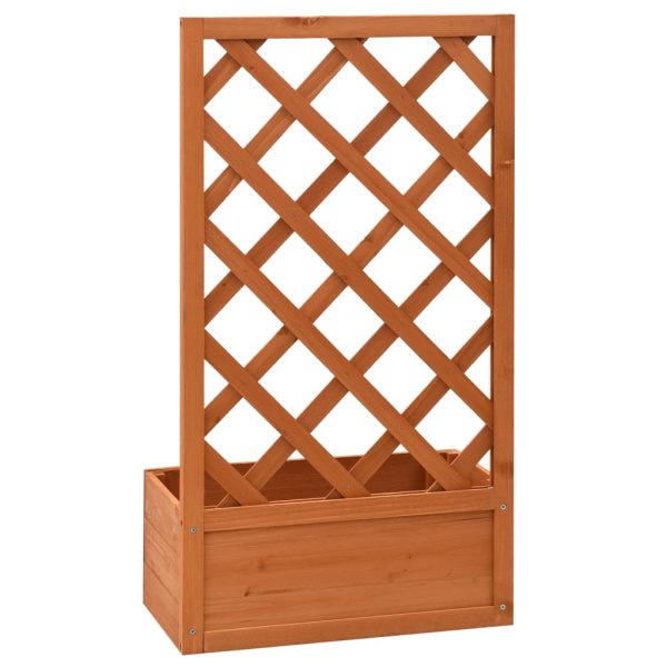 Vaso com treliça para jardim 50x25x90 cm abeto maciço laranja - Image 4