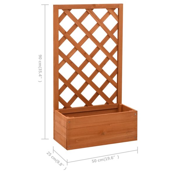 Vaso com treliça para jardim 50x25x90 cm abeto maciço laranja - Image 6