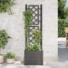 Vaso/floreira de jardim com treliça 43x43x142 cm PP antracite - Image 2