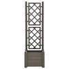 Vaso/floreira de jardim com treliça 43x43x142 cm PP antracite - Image 3