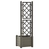 Vaso/floreira de jardim com treliça 43x43x142 cm PP antracite - Image 5