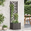 Vaso/floreira de jardim com treliça 43x43x142 cm PP antracite