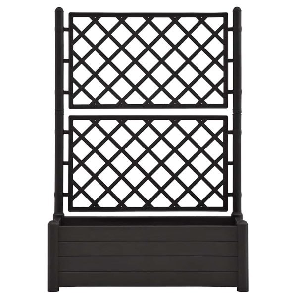 Vaso/floreira de jardim com treliça 100x43x142 cm PP antracite - Image 3
