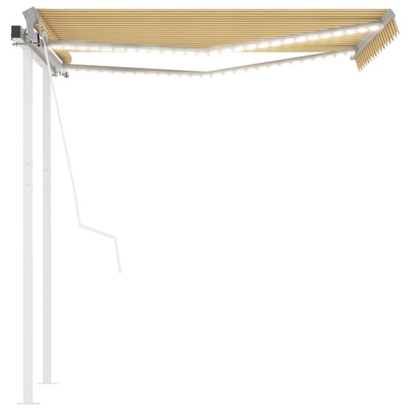 Toldo automático LED e sensor de vento 3x2,5 m amarelo/ branco - Image 2