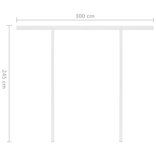 Toldo automático LED e sensor de vento 3x2,5 m amarelo/ branco - Image 12