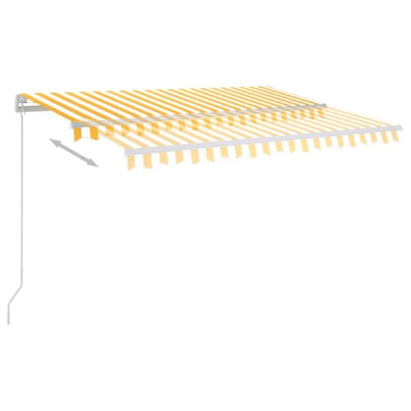 Toldo automático LED e sensor de vento 3x2,5 m amarelo/ branco - Image 3