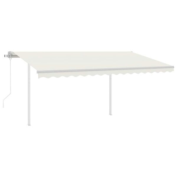 Toldo retrátil automático com postes 4x3 m cor creme - Image 2