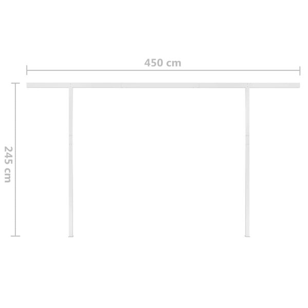 Toldo retrátil automático com postes 4x3 m cor creme - Image 12