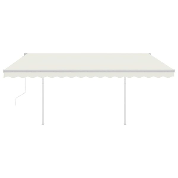 Toldo retrátil automático com postes 4x3 m cor creme - Image 3