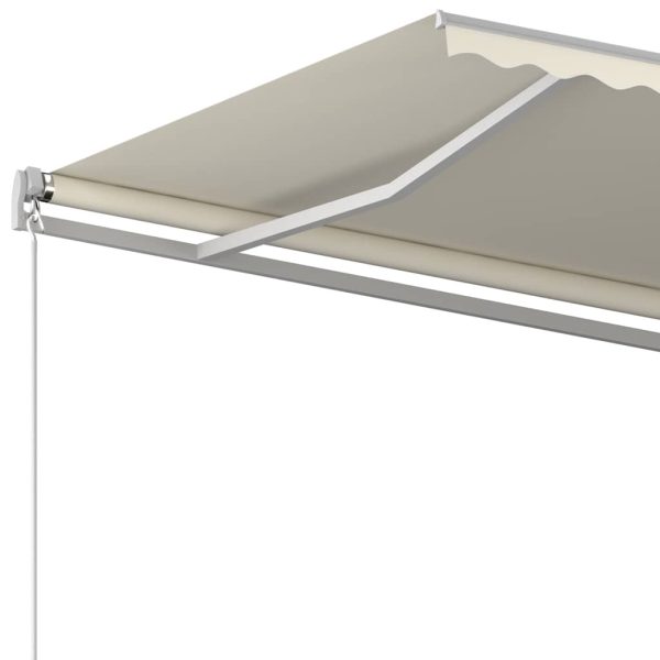 Toldo retrátil automático com postes 4x3 m cor creme - Image 6