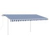Toldo automático c/ LED e sensor de vento 4x3 m azul e branco - Image 2