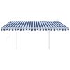 Toldo automático c/ LED e sensor de vento 4x3 m azul e branco - Image 3