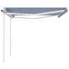 Toldo automático c/ LED e sensor de vento 4x3 m azul e branco - Image 5