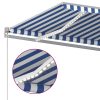 Toldo automático c/ LED e sensor de vento 4x3 m azul e branco - Image 6
