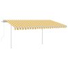 Toldo automático c/ LED e sensor de vento 4x3 m amarelo/branco - Image 2