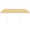 Toldo automático c/ LED e sensor de vento 4x3 m amarelo/branco - Image 3