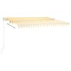 Toldo automático c/ LED e sensor de vento 4x3 m amarelo/branco - Image 4