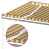 Toldo automático c/ LED e sensor de vento 4x3 m amarelo/branco - Image 6