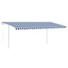 Toldo autom. LED e sensor de vento 5x3 m azul e branco - Image 2
