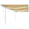 Toldo retrátil manual com LED 6x3 m amarelo e branco