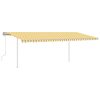 Toldo retrátil manual com LED 6x3 m amarelo e branco - Image 2
