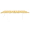 Toldo retrátil manual com LED 6x3 m amarelo e branco - Image 3