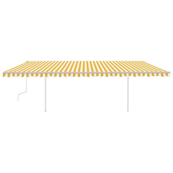 Toldo retrátil manual com LED 6x3 m amarelo e branco - Image 3