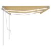 Toldo retrátil manual com LED 6x3 m amarelo e branco - Image 4